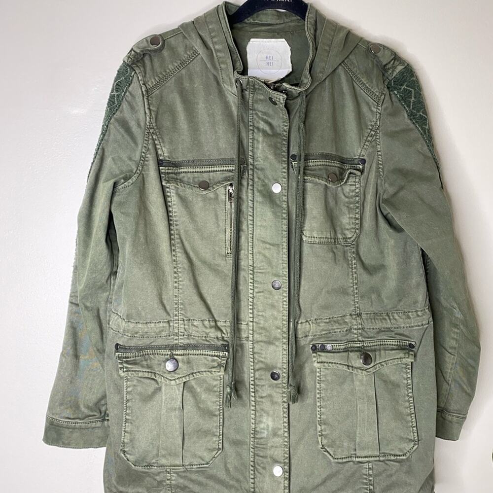 Anthropologie Hei‎ Hei Anorak Military Utility Chore Coat Jacket - Picture 3 of 8